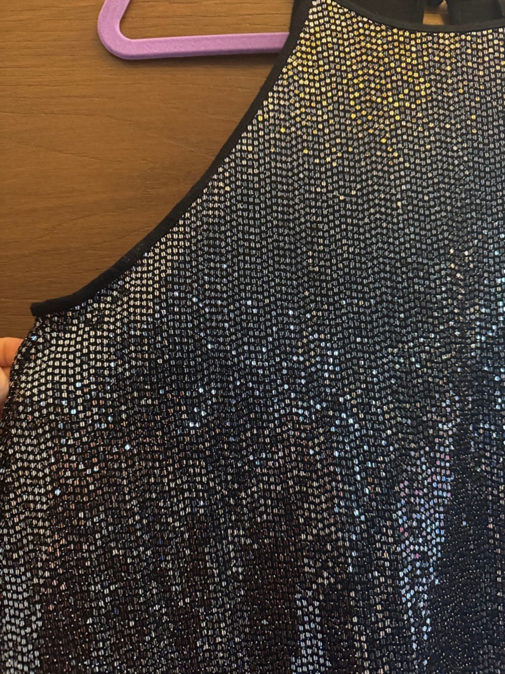 torrid Black Silver Sequin Halter Mini Dress - Picture 3 of 8